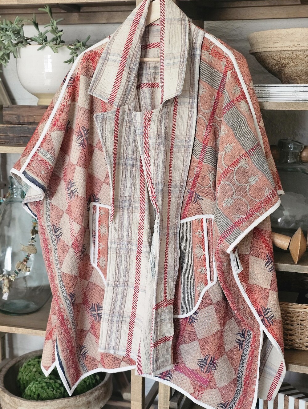Sapana Original Blanket Coat One of a kind Kantha Quilt Vintage Textile NWT